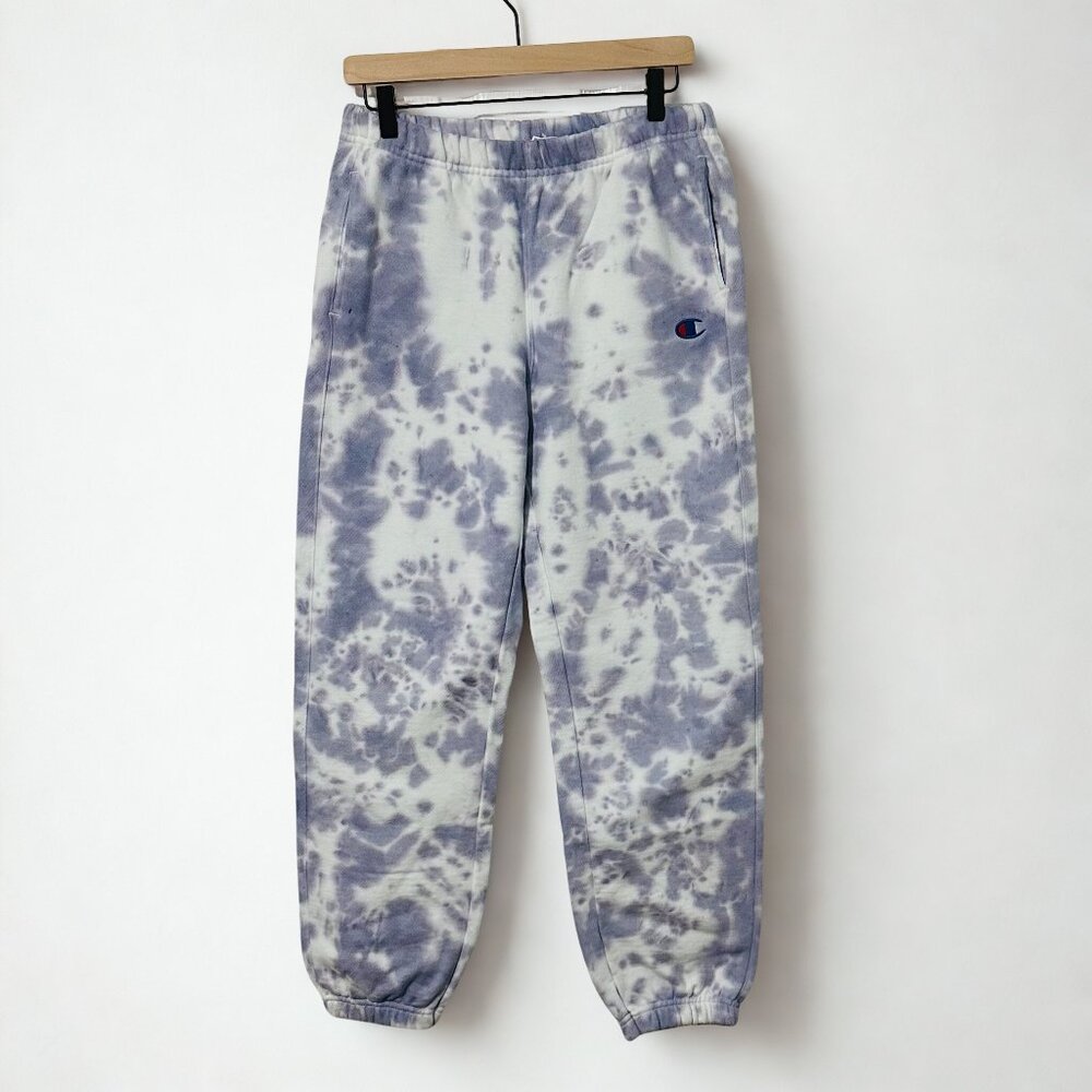 Champion Sweat Pants, Custom Purple Tie-Dye, Size M